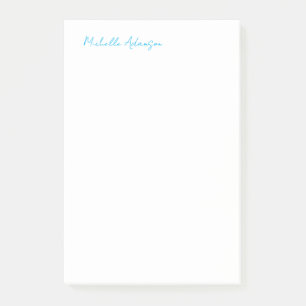 Retro Snyggt Elegant Plain Himlar Blue White Post-it Block