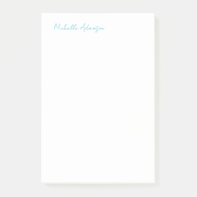 Retro Snyggt Elegant Plain Himlar Blue White Post-it Block (Framsida)
