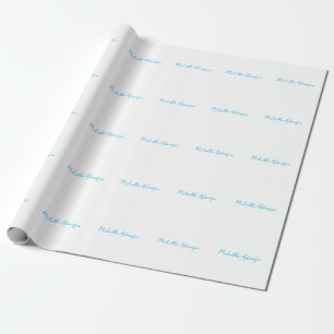 Retro Snyggt Elegant Plain Himlar Blue White Presentpapper
