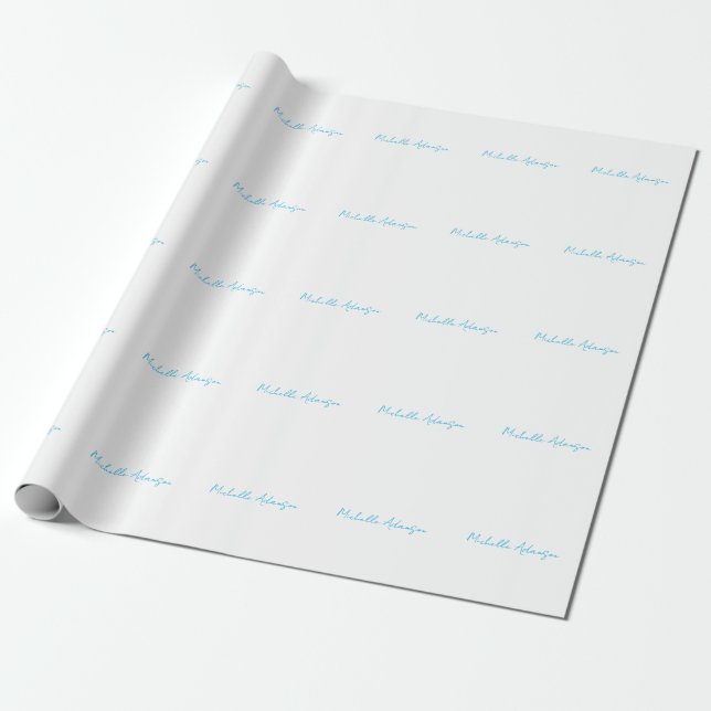 Retro Snyggt Elegant Plain Himlar Blue White Presentpapper (Utrullad)