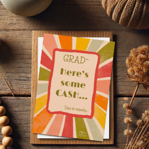 Retro Snyggt Funny Grad Pengarar-offertkort Kort