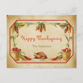 Retro Snyggt Maj äpple Turkiet Happy thanksgiving Helg Vykort