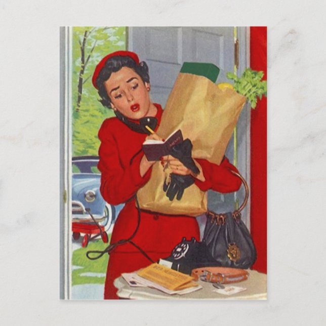 Retro-Snyggten för vykort i mitten av århundradet  (Framsida)