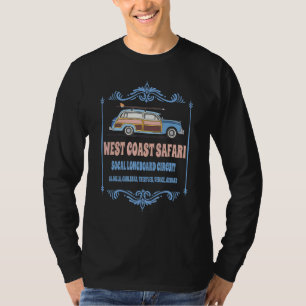 Retro SoCal Surfing Väster Kusten Safari Long Boar T Shirt