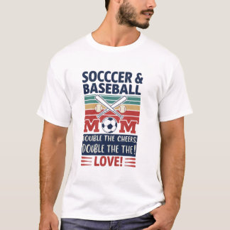 Retro Soccer & Baseball Mom T Shirt
