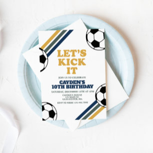 Retro Soccer Birthday Inbjudningar