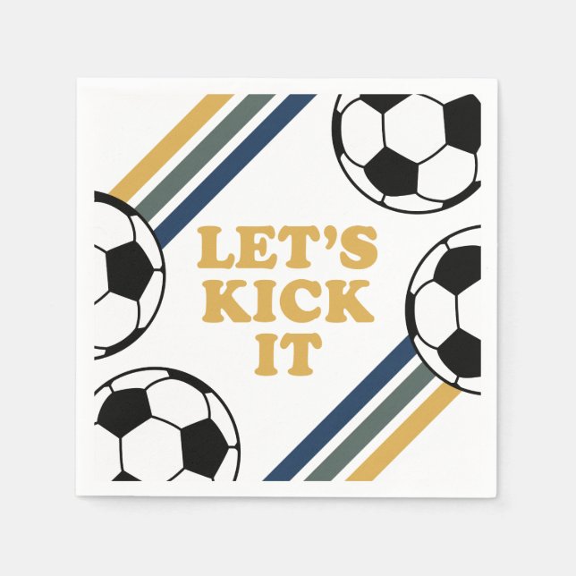 Retro Soccer Birthday Pappersservett (Framsidan)