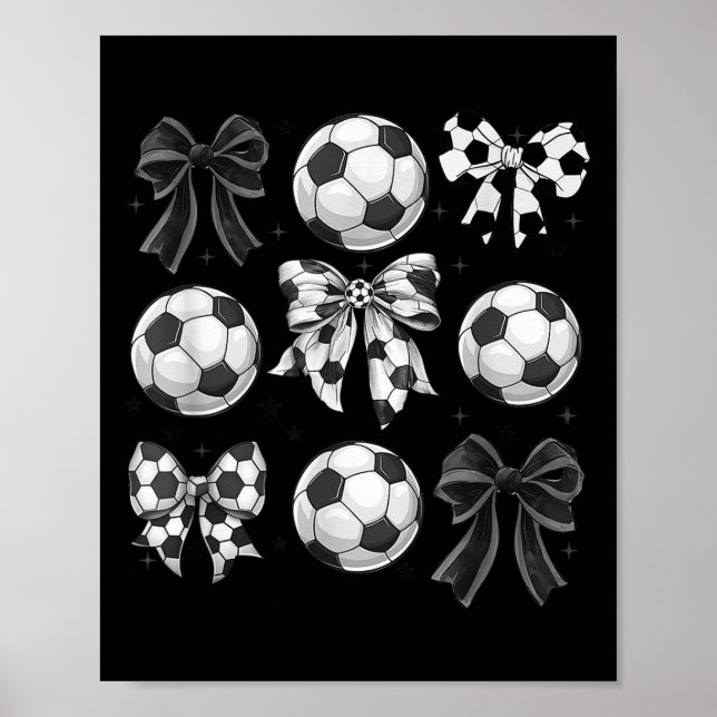 Retro Soccer Bow,game Day,coquette Soccer Mom,mama Poster (Framsidan)