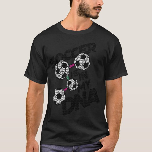 Retro Soccer Fläkt Gift är i min DNA-sökare Älskar T Shirt (Framsida)