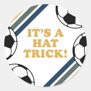 Retro Soccer-hat-trick 3:e födelsedagen Runt Klistermärke