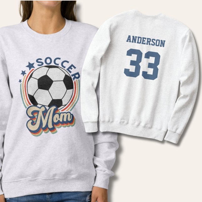 Retro Soccer Mamma Personlig Soccer Sweatshirt T Shirt (Vintage Soccer mom Sweater)