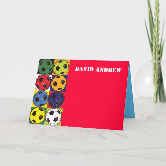 Retro SOCCER - tackkort Anteckningskort (Framsida)