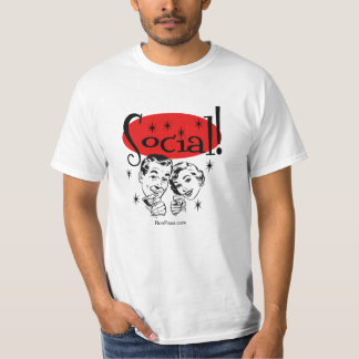 Retro social T-tröja Tee Shirt