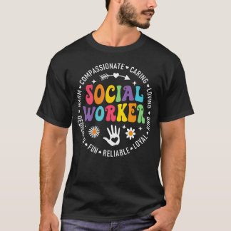 Retro Social Work Month Appreciation Day Support T Shirt