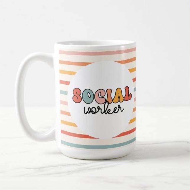 Retro Social Worker Kaffemugg (Vänster)
