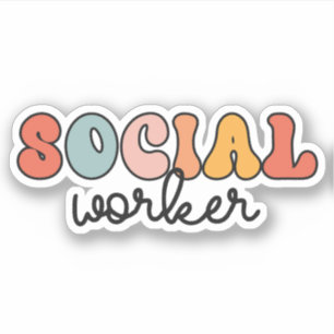 Retro Social Worker Klistermärken