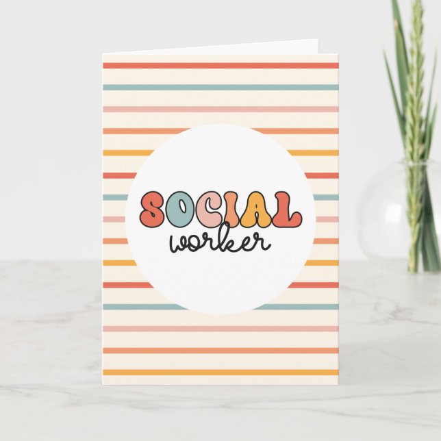 Retro Social Worker Kort (Framsida)