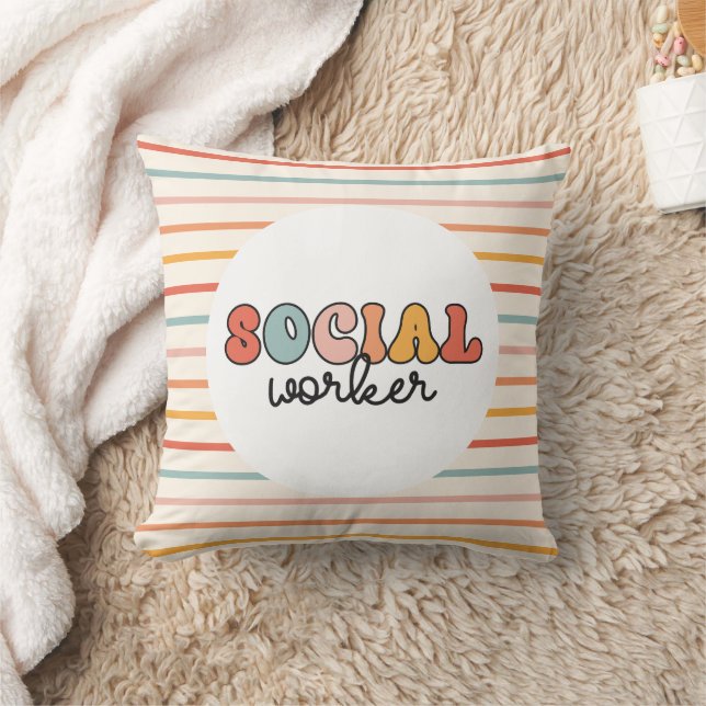 Retro Social Worker Kudde (Filt)