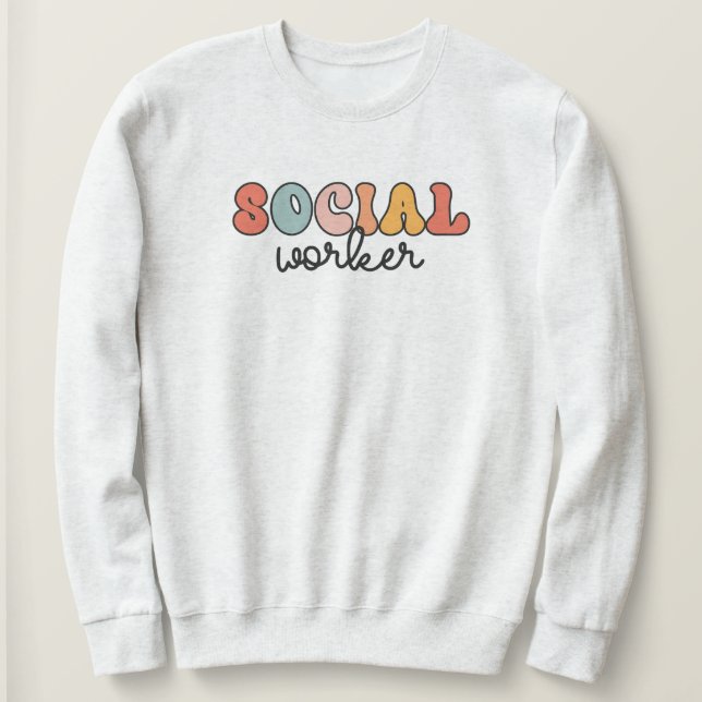 Retro Social Worker T Shirt (Design framsida)