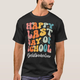 Retro socialarbetarlag Glad sista skoldag  T Shirt