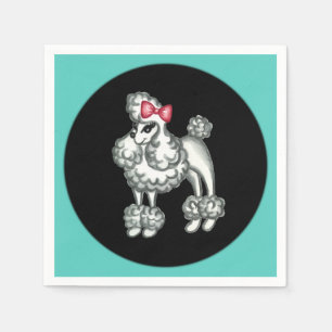 Retro Sock Hop Franska Pudel Party Servetter