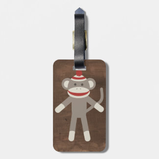 Retro sock monkey bagagebricka