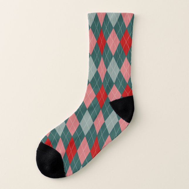 Retro sockor för 50-talArgyle tryck Strumpor (Höger inuti)