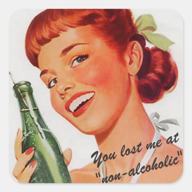 Retro Soda Ad Joke Fyrkantigt Klistermärke (Framsida)