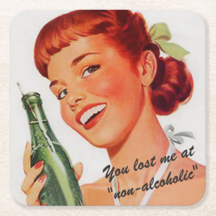 Retro Soda Ad Joke Underlägg Papper Kvadrat