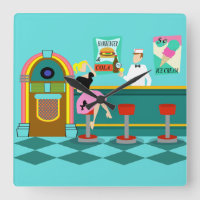 Retro Soda Fontän Acrylic Wall Clock