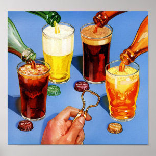 Retro Soda Pop Annonsering Poster