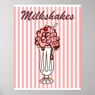 Retro Soda Shop Middag Decor Poster