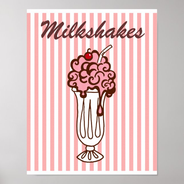 Retro Soda Shop Middag Decor Poster (Framsidan)