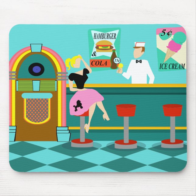 Retro sodavattenfontän Mousepad Musmatta (Framsidan)