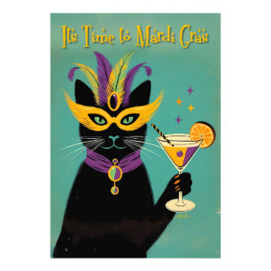Retro Sofistikater Det är dags för Mardi Gras Mart Fototryck