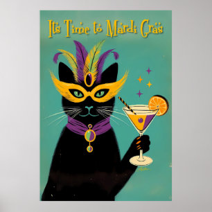 Retro Sofistikater Det är dags för Mardi Gras Mart Poster