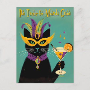 Retro Sofistikater Det är dags för Mardi Gras Mart Vykort