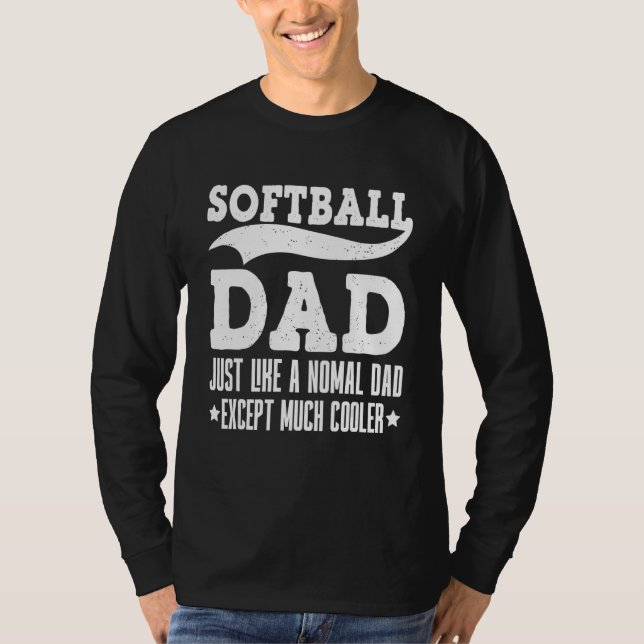 Retro Softball Pappa precis som ett normalt Pappa  T Shirt (Framsida)