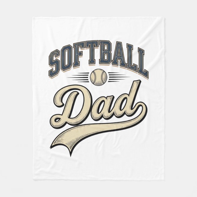 Retro Softboll Pappa Sport Pappa Tröja Design (2 Fleecefilt (Framsidan)