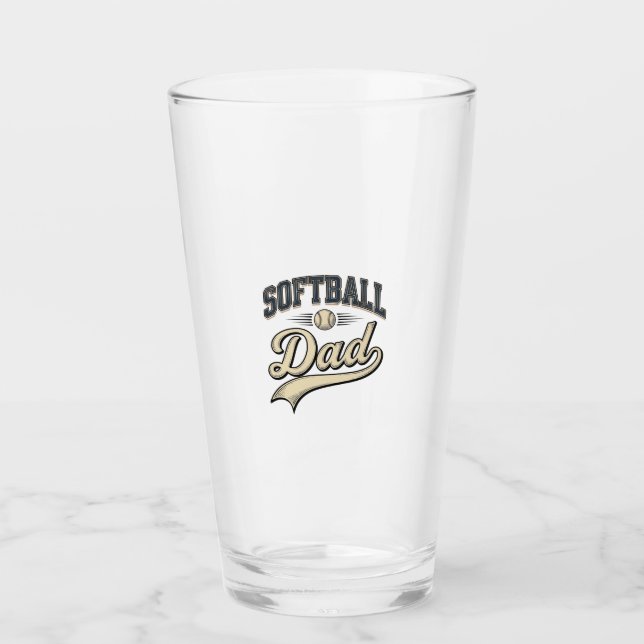 Retro Softboll Pappa Sport Pappa Tröja Design (2 Glaskopp (Framsida)