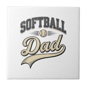 Retro Softboll Pappa Sport Pappa Tröja Design (2 Kakelplatta