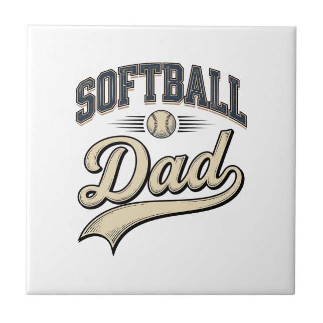Retro Softboll Pappa Sport Pappa Tröja Design (2 Kakelplatta (Framsidan)