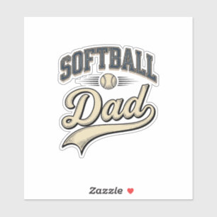 Retro Softboll Pappa Sport Pappa Tröja Design (2 Klistermärken