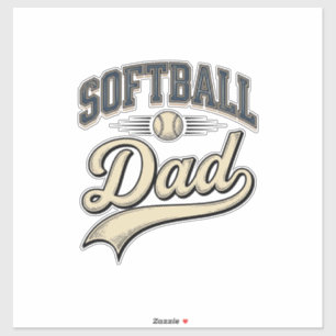 Retro Softboll Pappa Sport Pappa Tröja Design (2 Klistermärken