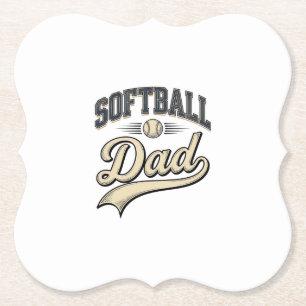 Retro Softboll Pappa Sport Pappa Tröja Design (2 Underlägg Papper