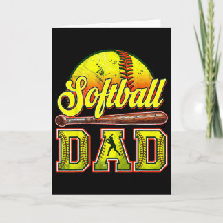Retro Softll Dad Game Day Dad Father's Day  Kort