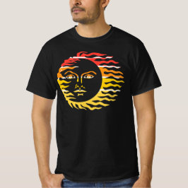 Retro Sol Ansikte Art T Shirt