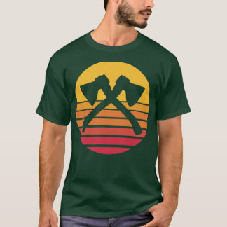 Retro Sol Ax-dragning T Shirt