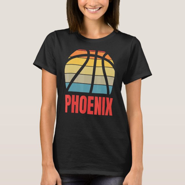 Retro Sol Basketball Phoenix Design T Shirt (Framsida)