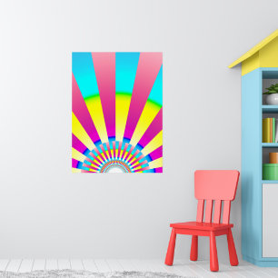 Retro Sol Boho Sunshine Gult Rosa Abstrakt Art Poster